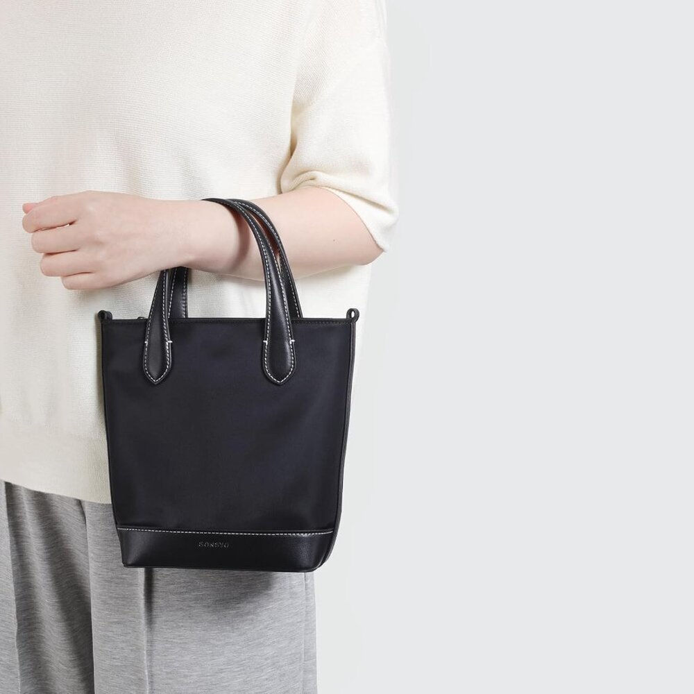 Elegant Nylon Crossbody Bag with Removable Strap – Perfect Mini Tote for Women - Picture 3 of 7